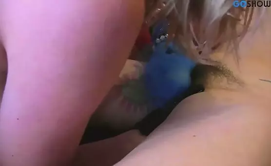 Hairy Lesbian Gloved Fingering Session